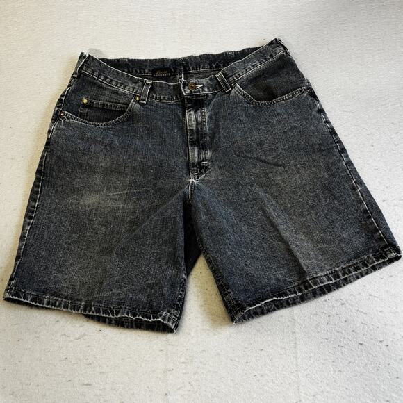 Vtg Lee Dungaree Shorts Mens 36x9 Blue Denim Loose Fit Hip Hop Grunge 90s Retro - Picture 1 of 8